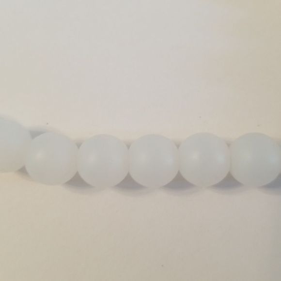 Mens 8" Transparent White Beaded Expansion Bracelet NWOT Custom W/Silverplt Bead - Picture 3 of 5
